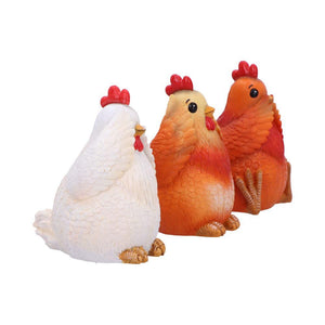 Three Wise Hens Figurines See No, Hear No, Speak No Evil Farmyard Art Decor