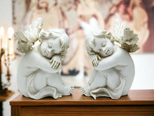 Load image into Gallery viewer, Angelic Grace - Pair of Cherubs Statues, Angel Ornaments, Garden or Graveside Decor, Peaceful Cherubim Figurines, Ethereal Divine Guardians-OsirisTradingUK
