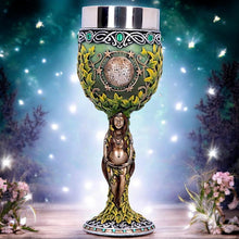 Load image into Gallery viewer, Wiccan Triple Moon Pagan Goblet Goddess Mother Earth Chalice Drinking Vessel
