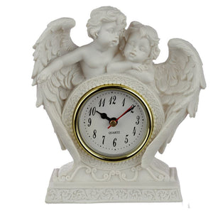 Cherub Angel Mantle Clock - Endless Love Design, Elegant Resin Quartz Clock Gift