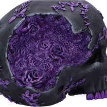 Load image into Gallery viewer, Fantasy Roses Skull Purple Gothic Geode Figurine Crystal Horror Ornament Decor
