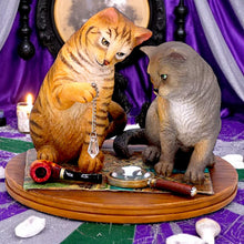 Load image into Gallery viewer, Purrlock Holmes Figurine LP Fantasy Cat Detective Decor Gothic Wiccan Alter Art
