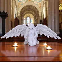 Load image into Gallery viewer, Elegant Kneeling Caped Fallen Gothic Angel Spiritual Fantasy Figurine Peace Decor
