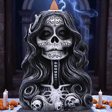 Load image into Gallery viewer, Gothic Skull Backflow Incense Burner Day of the Dead Cone Holder Halloween
