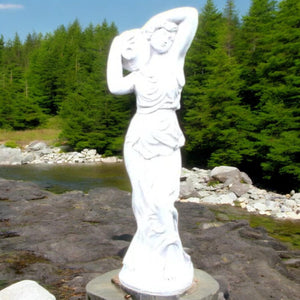 Stone Effect Lady with Urn Statue - Classic Garden Ornament 84cm