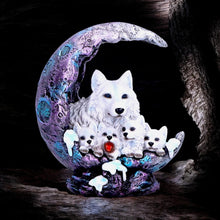 Load image into Gallery viewer, Gothic Wolf Moon Ornament Guardian Statue crescent guardianship Figurine Home Decor
