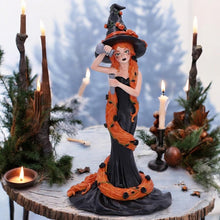 Laden Sie das Bild in den Galerie-Viewer, Enchanting Cinnamon Witch Figurine 23.5cm – Orange Hair, Sugar &amp; Spice Design, Perfect Gift for Witchy Collections
