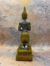 Load image into Gallery viewer, Serene Thai Buddha Statue with Glittering Glass Mosaic – Traditional Spiritual Decor, Resin Figurine, 26 cm
