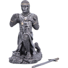 Charger l'image dans la galerie, Medieval Knight Soldier Pledge Statue Figurine Ornament Kneeling Warrior Sword
