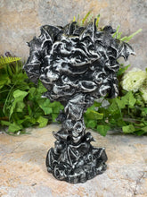 Load image into Gallery viewer, Gothic Resin Silver Bats Clock 25 cm Tall - Handcrafted, Spooky Decor Halloween Ornament-OsirisTradingUK
