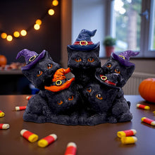 Load image into Gallery viewer, Witchy Black Cats Figurine Familiar Friends Gothic Cat Ornament Wiccan Witch
