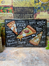 Load image into Gallery viewer, Gourmet Pizza Types Metal Sign - Vintage-Style Pizzeria Decor with Vibrant Slices &amp; Names - 20x30cm-OsirisTradingUK

