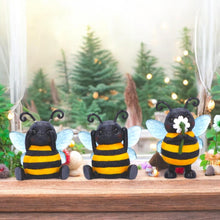 Load image into Gallery viewer, Three Wise Bees Figurines Set See No Evil Hear No Evil Speak No Evil quirky decor
