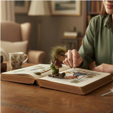 Load image into Gallery viewer, Nordic Skiing Troll Figurine Whimsical Ornament Mythical Folklore Collectable
