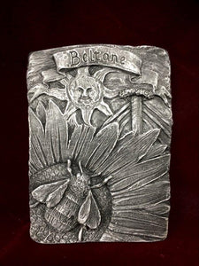 Silver Effect Beltane Honey Bee Sabbat Wall Plaque Pagan Wiccan Sculpture Ornament-OsirisTradingUK