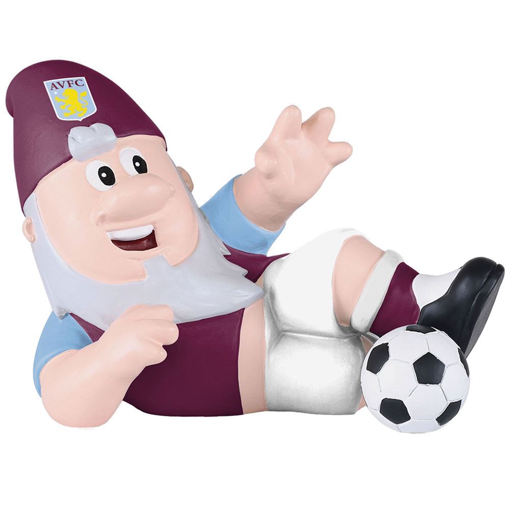 Aston Villa FC Sliding Tackle Gnome Team Mascot Figurine Football Fan Ornament