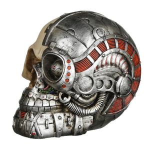 Steampunk Cyborg Skull Ornament Gothic Cyberpunk Decor Sci-Fi Resin Figurine