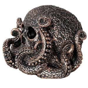 Steampunk Octopus Skull Statue - Gothic Collectible Fantasy Ornament