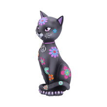 Laden Sie das Bild in den Galerie-Viewer, Boho Cat Ornament Colourful Hippy Kitty Figurine Funky Bohemian Animal Decor
