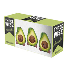 Load image into Gallery viewer, Quirky Three Wise Avocado Figurines Hear No See No Speak No Evil Novelty Decor
