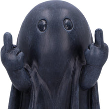 Load image into Gallery viewer, Cheeky Humour Middle Finger Ghost Figurine Funny Gothic Statue Halloween Art
