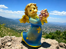 Load image into Gallery viewer, Angel Figurine with Grapes, 10cm – Harvest Blessings Cherub, Enchanting Tabletop Decor, Spiritual Gift for Serenity and Joy-OsirisTradingUK
