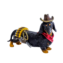 Laden Sie das Bild in den Galerie-Viewer, Deputy Dog Dachshund Ornament Cowboy Western Figurine Home Decor Gift

