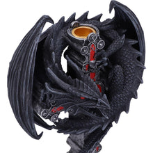 Laden Sie das Bild in den Galerie-Viewer, Anne Stokes Gothic Guardian Dragon Cross Candle Holder 26.5cm - Gothic Decor
