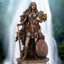 Load image into Gallery viewer, Sif Norse Goddess Bronze Figurine Mythological Viking Earth Mother Statue Decor
