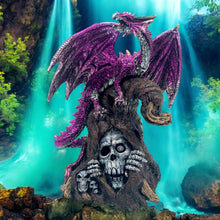 Laden Sie das Bild in den Galerie-Viewer, Amethyst Dragon LED Figurine - Keeper of the Death Gate Gothic Decor Ornament
