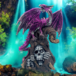 Amethyst Dragon LED Figurine - Keeper of the Death Gate Gothic Decor Ornament