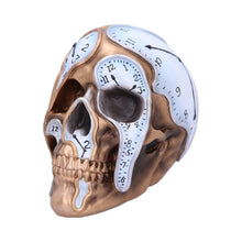 Load image into Gallery viewer, Time Goes By Gothic Clock Skull Ornament 17.5cm  Unique Resin Art Figurine Decor
