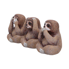 Load image into Gallery viewer, Three Wise Sloths Figurines See No, Hear No, Speak No Evil Nature Statues Decor
