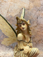 Load image into Gallery viewer, Enchanted Forest Fairy Figurine - Handcrafted Resin Fairy with Rustic Wings, Magical Mushroom Throne Decor, Fantasy Collectible-OsirisTradingUK
