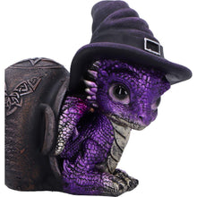 Load image into Gallery viewer, Whimsical Baby Dragon in Cauldron Gothic Witchcraft Fantasy Figurine Collectible
