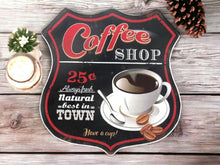 Load image into Gallery viewer, Vintage Coffee Shop Metal Wall Sign - Charming Retro Cafe Decor for Kitchen and Dining-OsirisTradingUK
