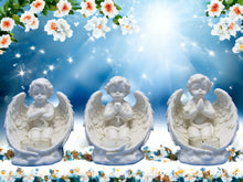 Load image into Gallery viewer, Divine Elegance Angel Cherubs Trio - Resin Crafted Candle Holders for Serene Home Decor, Spiritual Ambiance, and Thoughtful Gifting
