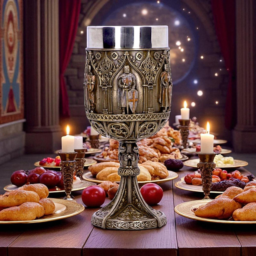 Templar Knight Goblet Medieval Chalice Historical Chivalric History Drinkware Decor