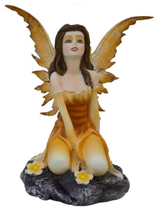 Enchanting Sunscent Handcrafted Yellow Flower Fairy Figurine Mythical Statue-OsirisTradingUK