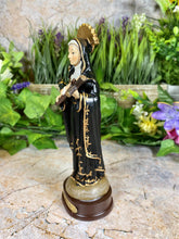 Load image into Gallery viewer, Saint Rita of Cascia Resin Statue, Patron Saint of Impossible Causes, Handcrafted Religious Figurine, Spiritual Decor, Christian Art
