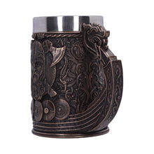 Load image into Gallery viewer, Bronze Viking Tankard Dragon Boat Norse Nordic Valhalla Mug Collectable Art Decor
