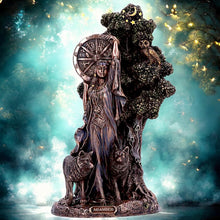 Load image into Gallery viewer, Arianrhod Celtic Goddess of Fate Bronze Figurine 24cm – Hand-Painted Mythological Decor
