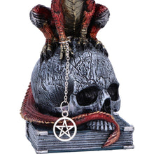 Load image into Gallery viewer, Red Dragon on Skull Figurine - Gothic Fantasy Ornament 23cm by Nemesis Now
