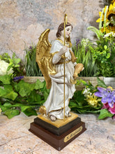 Load image into Gallery viewer, Archangel Raphael Resin Statue, Healing Angel Figurine, Patron Saint Sculpture, Spiritual Guardian Decor, Christian Art
