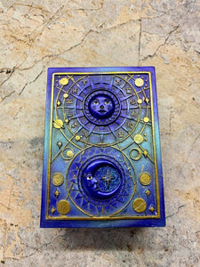 Astral Celestial Resin Box, Mystical Astrology Trinket Holder, Enchanted Zodiac Keepsake Box, Magic Moon and Stars Storage Case-OsirisTradingUK