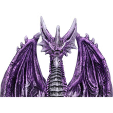 Laden Sie das Bild in den Galerie-Viewer, Fantasy Dragon Figurine - Gothic Collectible Purple Resin Statue Ornament 18cm
