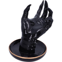 Load image into Gallery viewer, Gothic Black Hand Jewellery Holder 18.2cm | Glossy Resin Finish for Rings, Bracelets &amp; Accessories
