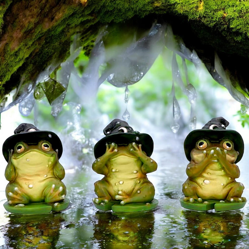 Magical Toad Wizard Figurines Fantasy Frog Statues Mystical Home Decor Ornament
