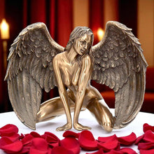 Charger l&#39;image dans la galerie, Bronze Angel Nude Figurine Gothic Fallen Angel Statue Sensual Winged Sculpture
