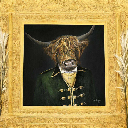 DAPPER HENDRICK Highland Cow Art Tile 20x20cm Wall Decor Bree Merryn - Unique Ceramic Wall Art Ready to Hang